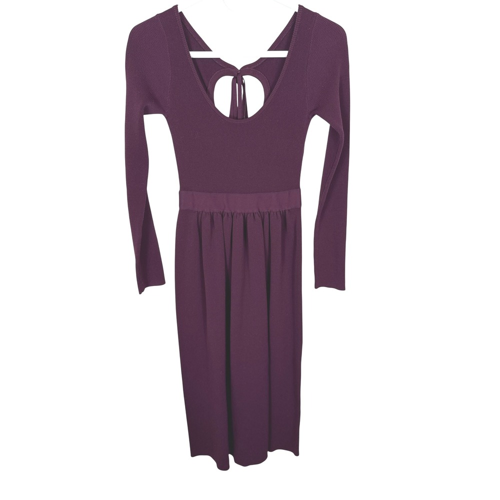 Proenza Schouler White Label Plum Ribbed Midi Dress Women Size XS